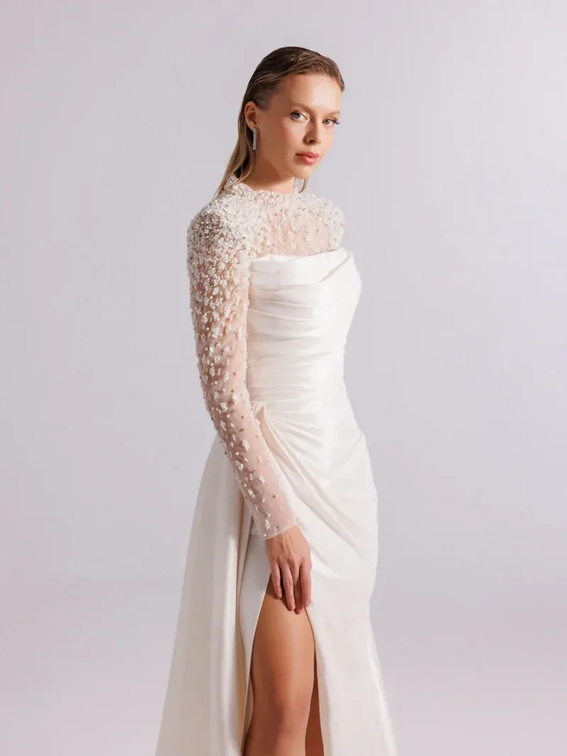 Ivory beaded gown by Grace Taylor — Contessa Dubai